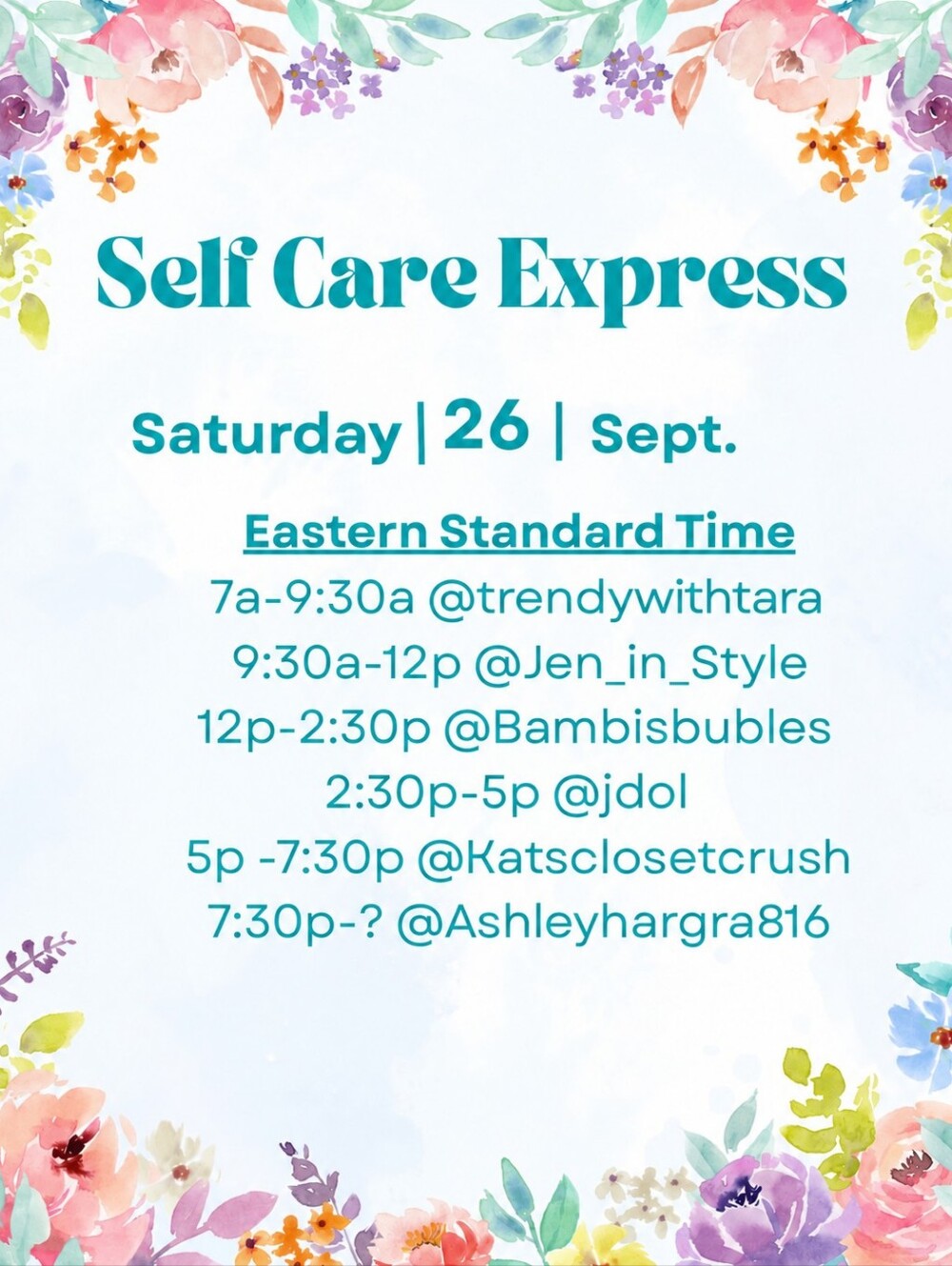 9/26 Bambi Is Live 12pm-2:30pm On: Self Care & Share Show Express